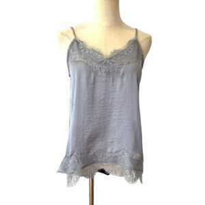 Paper Crane Blue-Purple Lace Cami Satin Small Light Periwinkle Feminine Girlie